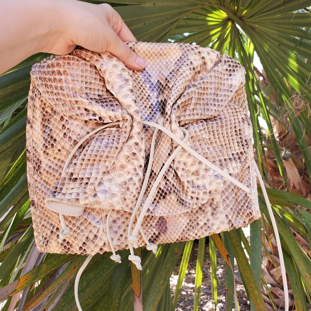Vintage 80's Carlos Falchi Python Butterfly Purse